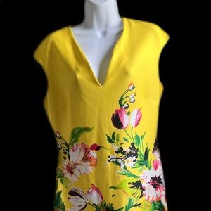 Floral print cap sleeve sheath dress